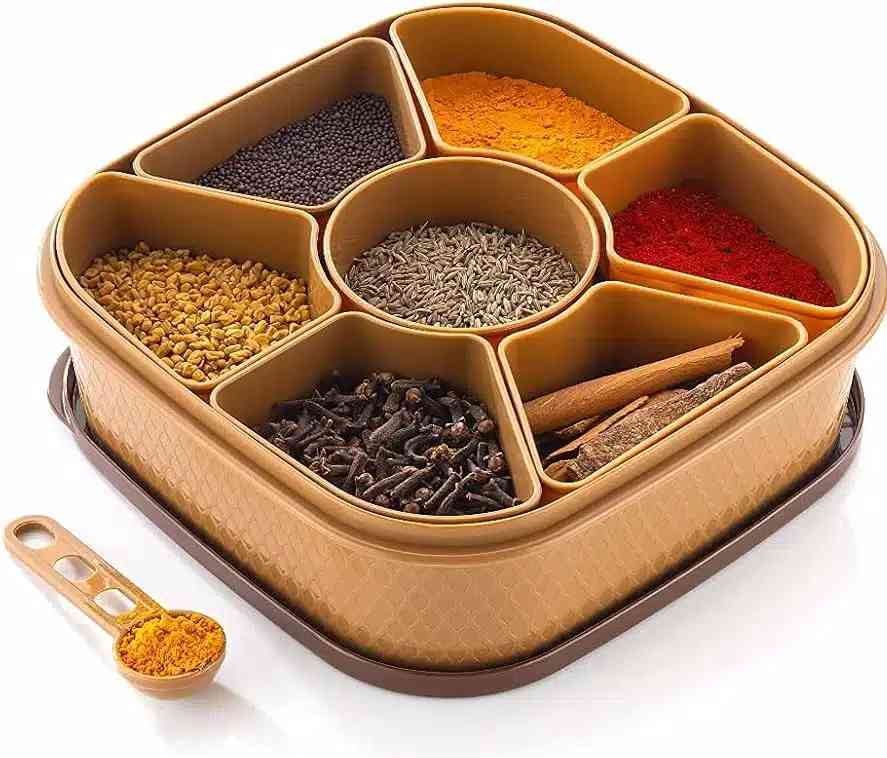 Square Plastic Masala Spice Box 